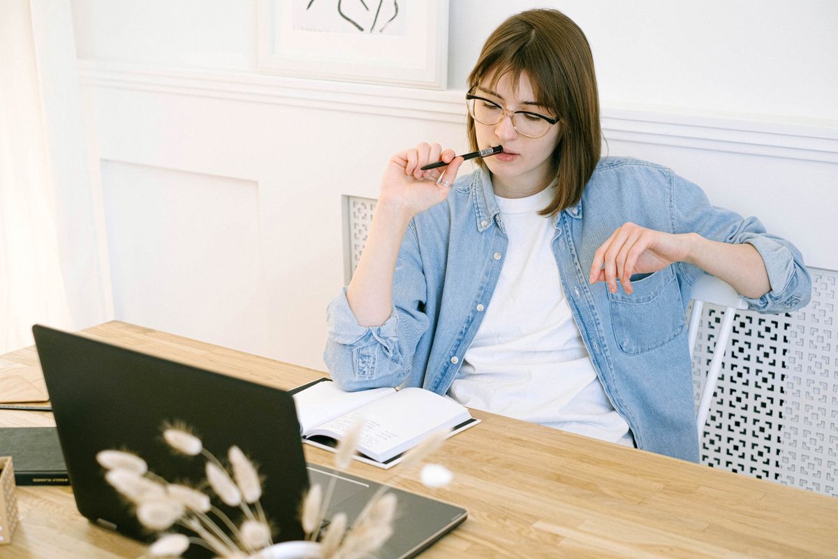 Person working from home on a laptop